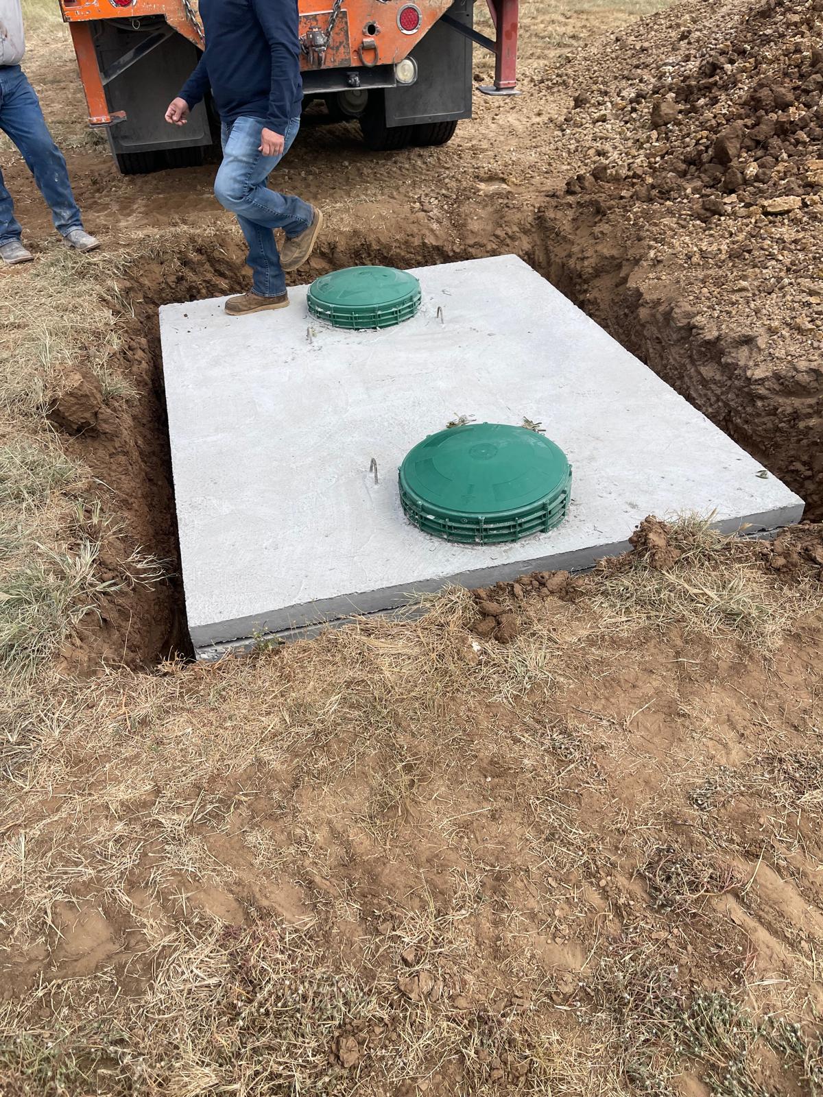 Septic tank in ground