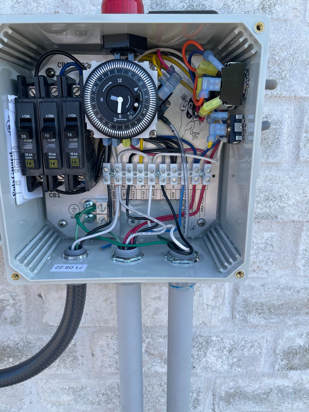 Septic control panel wiring